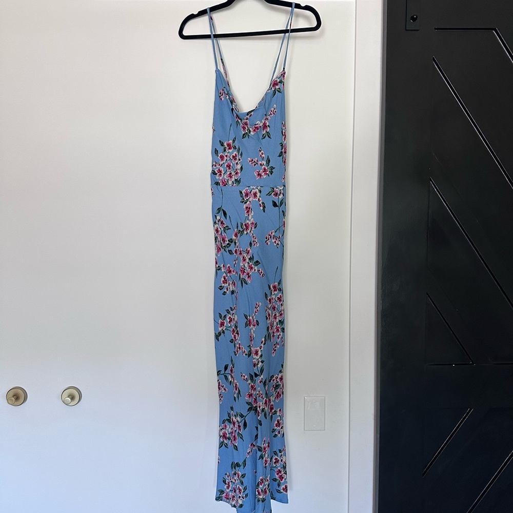 Vici Blue Floral Midi Dress